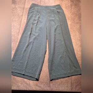 Philosophy Blue Pleated Front Back Zip Wide Leg Dress Pants Flowy Sz 2 Pocket